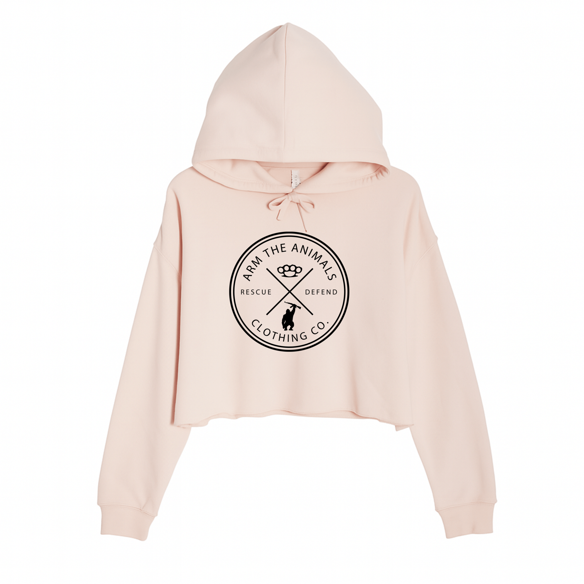 Women's | Rescue Knuckles Logo | Crop Hoodie - Arm The Animals Clothing LLC