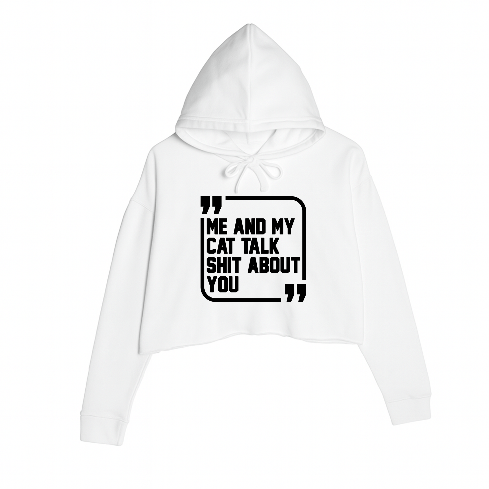 Women's | Sh*t Talker - Cat | Crop Hoodie - Arm The Animals Clothing LLC