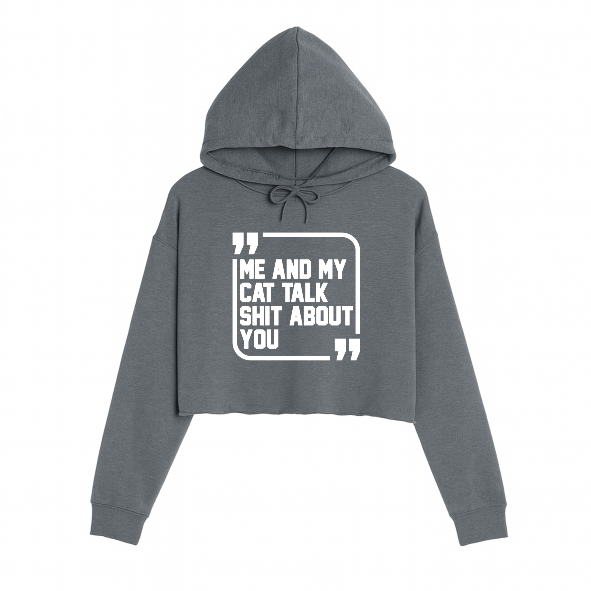 Women's | Sh*t Talker - Cat | Crop Hoodie - Arm The Animals Clothing LLC