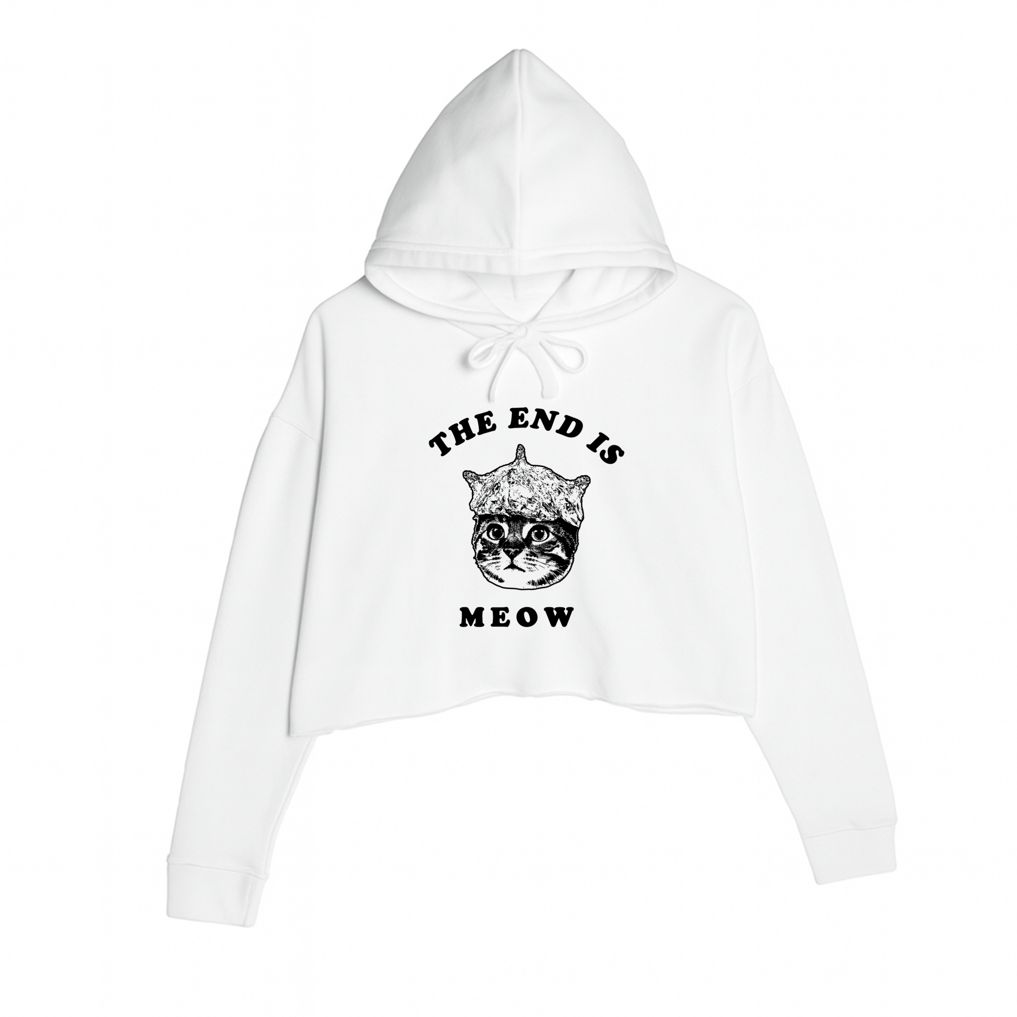 Women's | The End Is Meow | Crop Hoodie - Arm The Animals Clothing LLC
