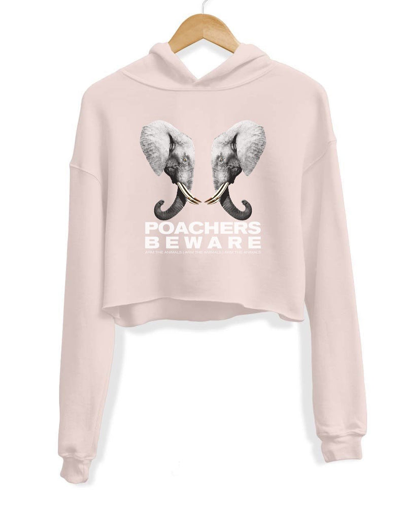 Load image into Gallery viewer, Unisex | Poachers Beware | Crop Hoodie - Arm The Animals Clothing Co.
