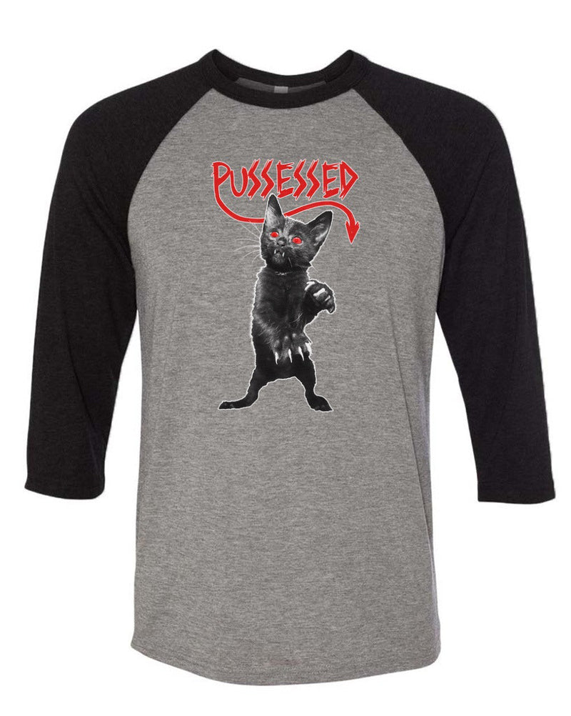 Load image into Gallery viewer, Unisex | Pussessed | 3/4 Sleeve Raglan - Arm The Animals Clothing Co.
