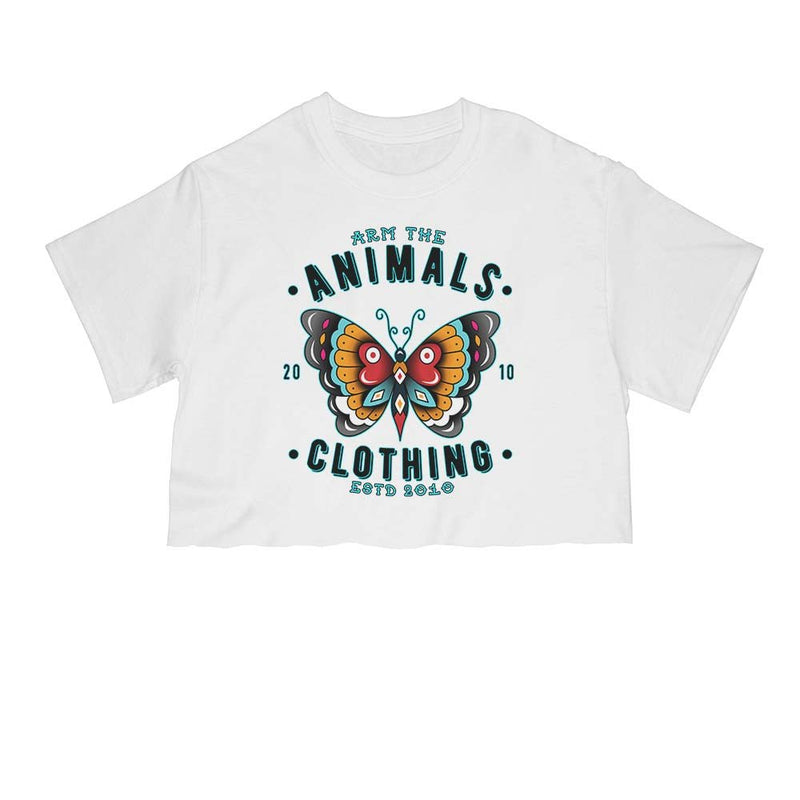 Load image into Gallery viewer, Unisex | Varsity Butterfly | Cut Tee - Arm The Animals Clothing Co.
