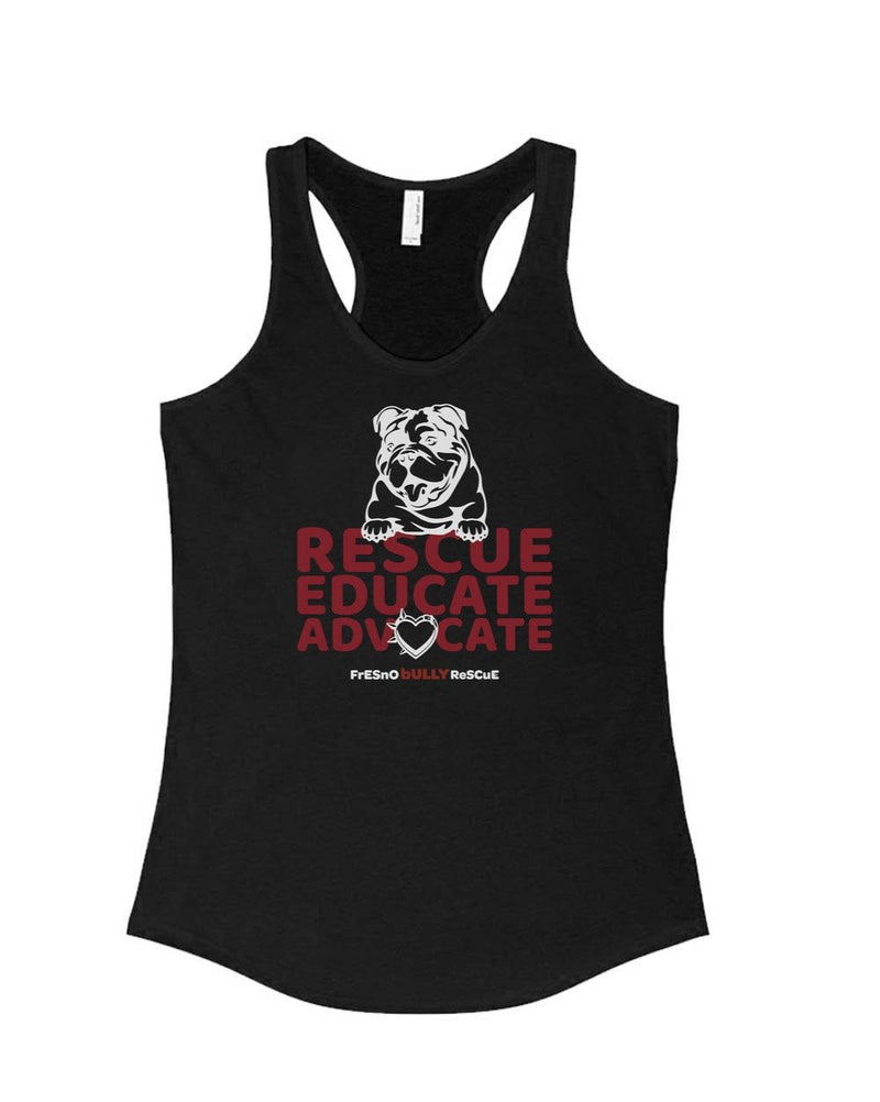 Load image into Gallery viewer, Women&#39;s | Fresno Bully Rescue Logo | Tank Top - Arm The Animals Clothing Co.
